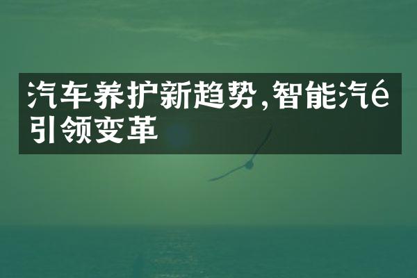 汽车养护新趋势,智能汽配引领变革