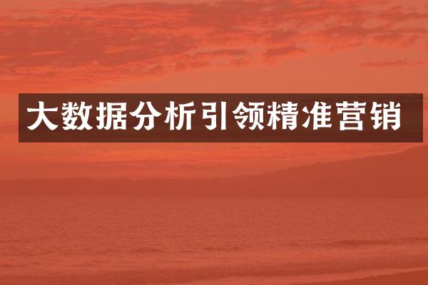 大数据分析引领精准营销