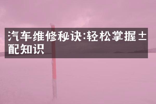 汽车维修秘诀:轻松掌握汽配知识