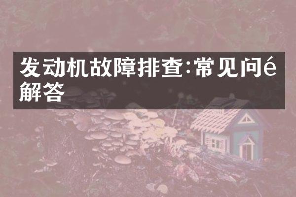 发动机故障排查:常见问题解答
