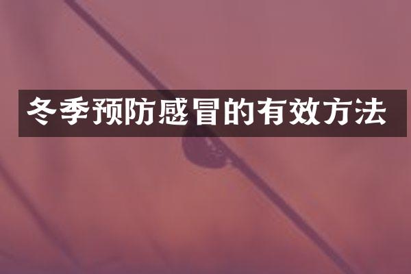 冬季预防感冒的有效方法