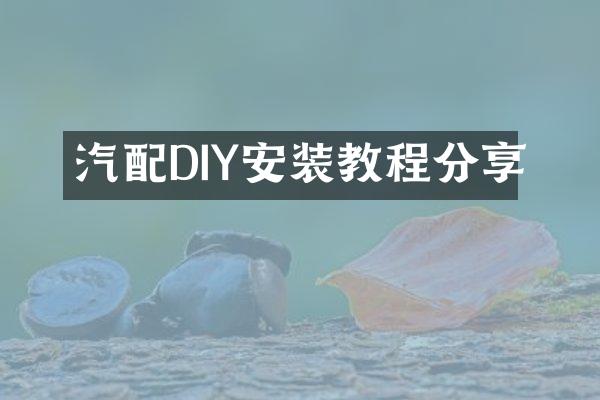 汽配DIY安装教程分享