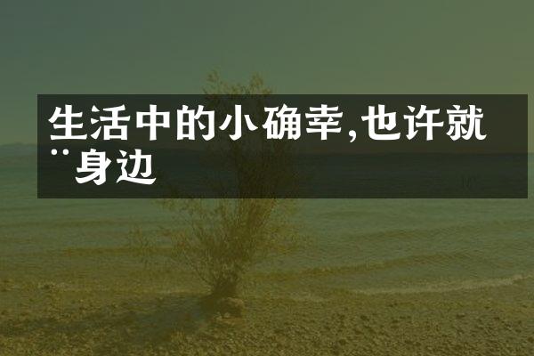 生活中的小确幸,也许就在身边