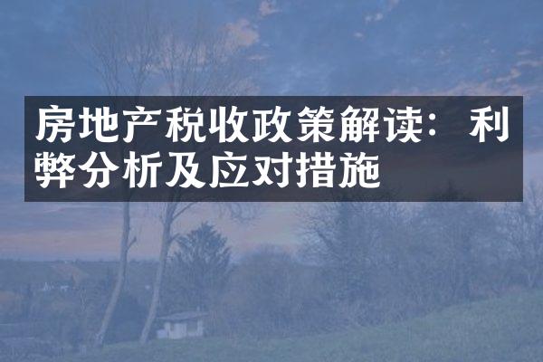 房地产税收政策解读：利弊分析及应对措施