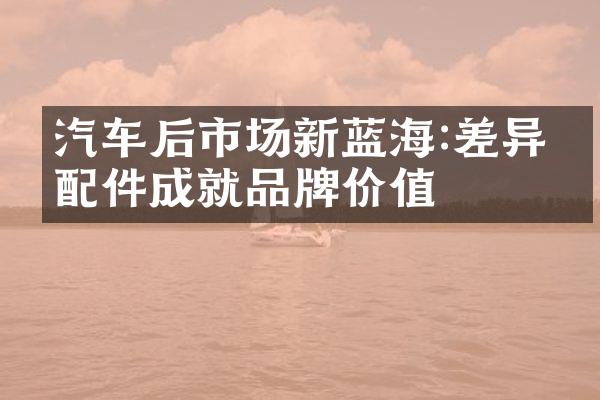 汽车后市场新蓝海:差异化配件成就品牌价值