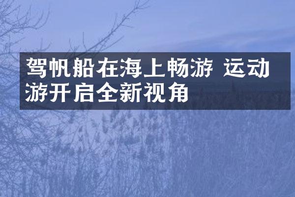 驾帆船在海上畅游 运动旅游开启全新视角