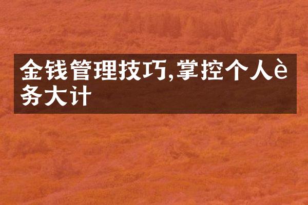 金钱管理技巧,掌控个人财务大计