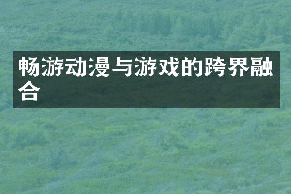 畅游动漫与游戏的跨界融合