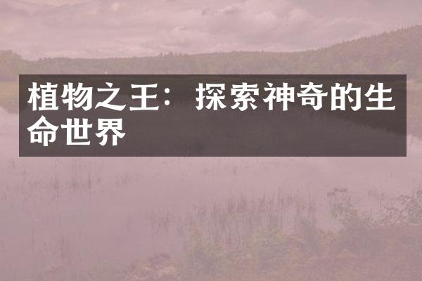 植物之王：探索神奇的生命世界
