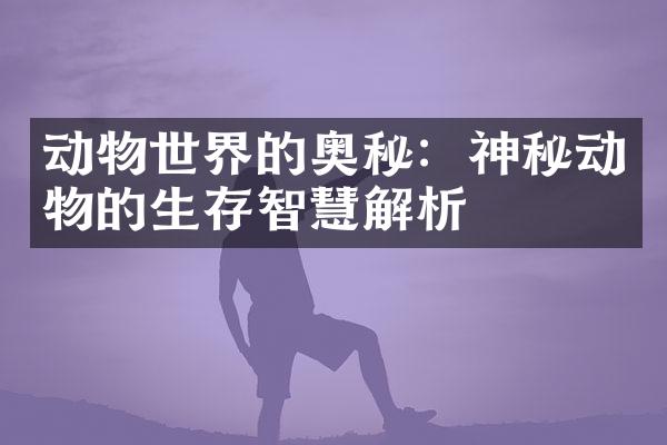 动物世界的奥秘：神秘动物的生存智慧解析