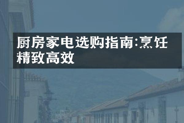 厨房家电选购指南:烹饪更精致高效