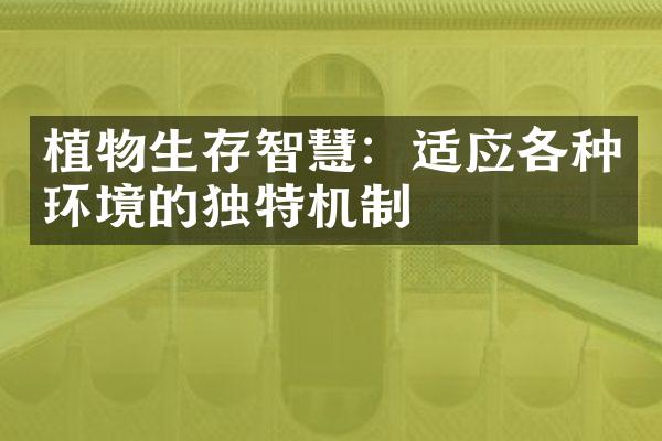 植物生存智慧：适应各种环境的独特机制