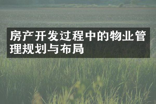 房产开发过程中的物业管理规划与布局