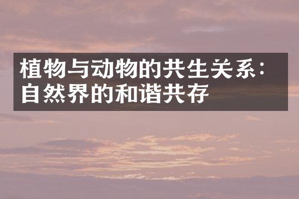 植物与动物的共生关系：自然界的和谐共存