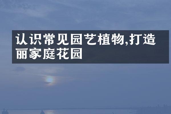 认识常见园艺植物,打造美丽家庭花园