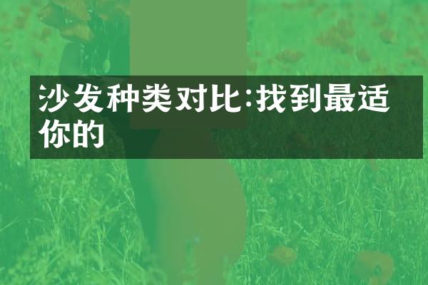 沙发种类对比:找到最适合你的