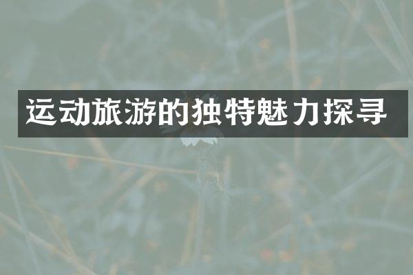 运动旅游的独特魅力探寻