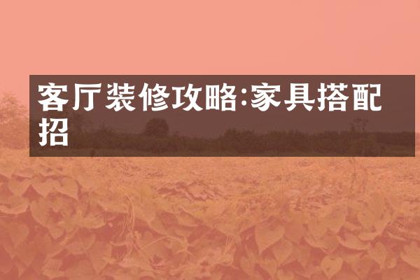 客厅装修攻略:家具搭配妙招