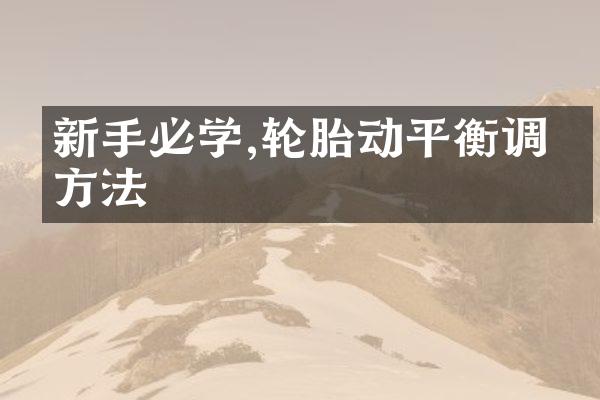 新手必学,轮胎动平衡调整方法