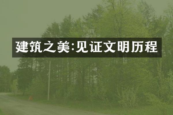 建筑之美:见证文明历程
