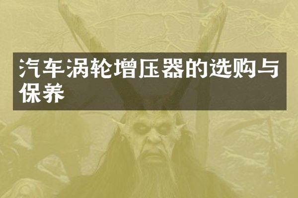 汽车涡轮增压器的选购与保养