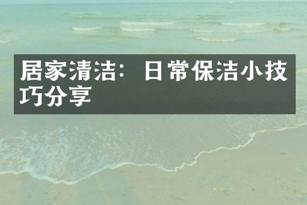 居家清洁：日常保洁小技巧分享