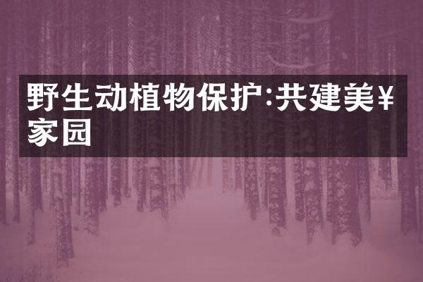 野生动植物保护:共建美好家园