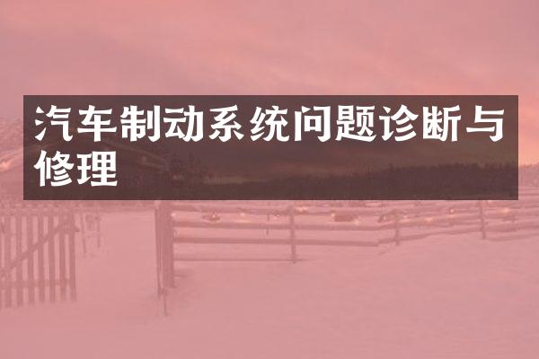 汽车制动系统问题诊断与修理