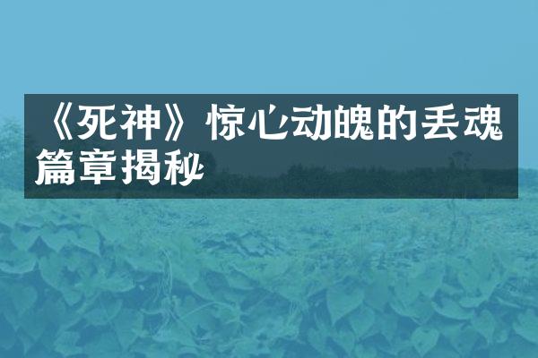 《死神》惊心动魄的丢魂篇章揭秘