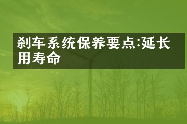 刹车系统保养要点:延长使用寿命