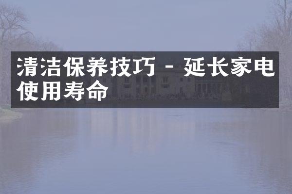 清洁保养技巧 - 延长家电使用寿命
