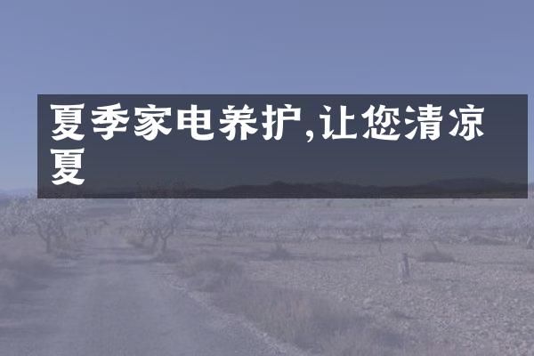 夏季家电养护,让您清凉一夏