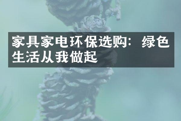 家具家电环保选购：绿色生活从我做起