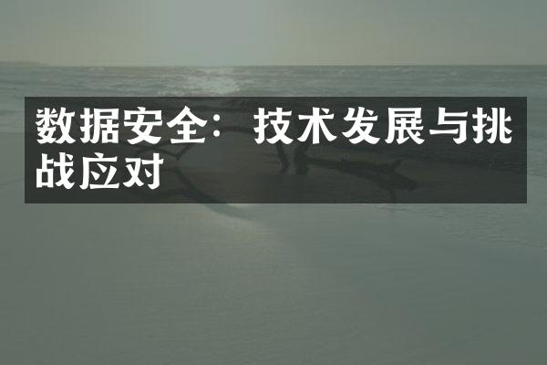 数据安全：技术发展与挑战应对