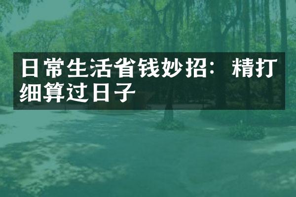 日常生活省钱妙招：精打细算过日子
