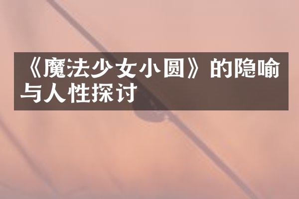 《魔法少女小圆》的隐喻与人性探讨