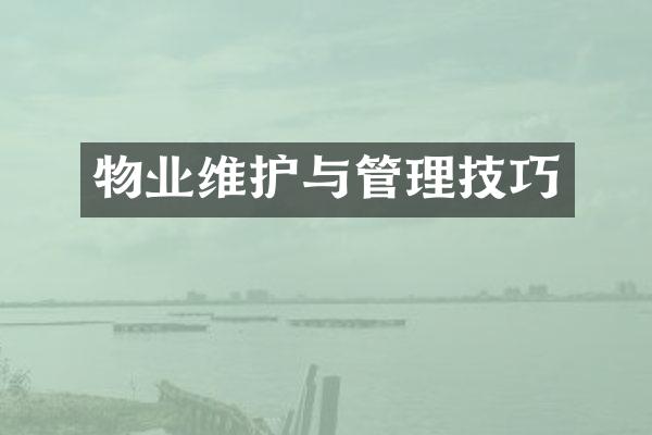 物业维护与管理技巧
