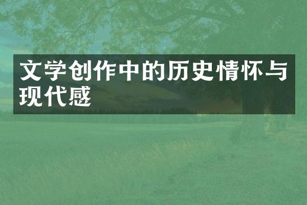 文学创作中的历史情怀与现代感