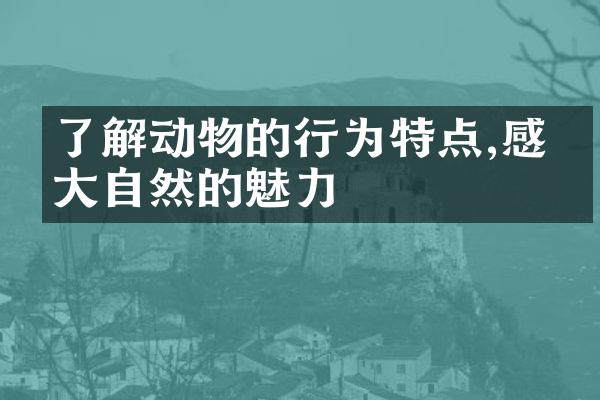 了解动物的行为特点,感受大自然的魅力