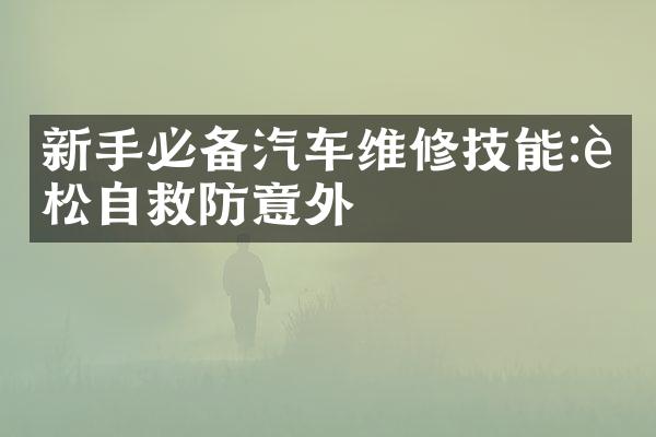 新手必备汽车维修技能:轻松自救防意外