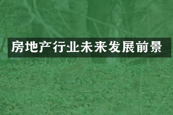 房地产行业未来发展前景