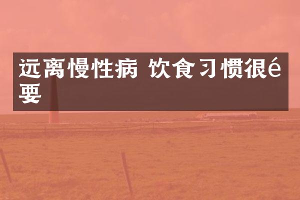 远离慢性病 饮食习惯很重要