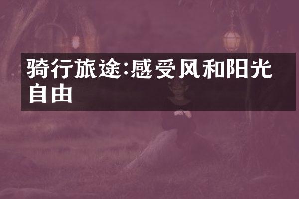 骑行旅途:感受风和阳光的自由