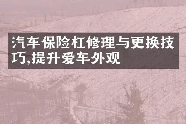 汽车保险杠修理与更换技巧,提升爱车外观