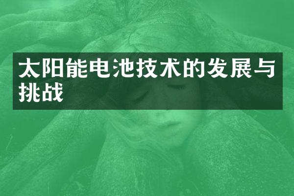 太阳能电池技术的发展与挑战