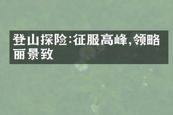 登山探险:征服高峰,领略壮丽景致