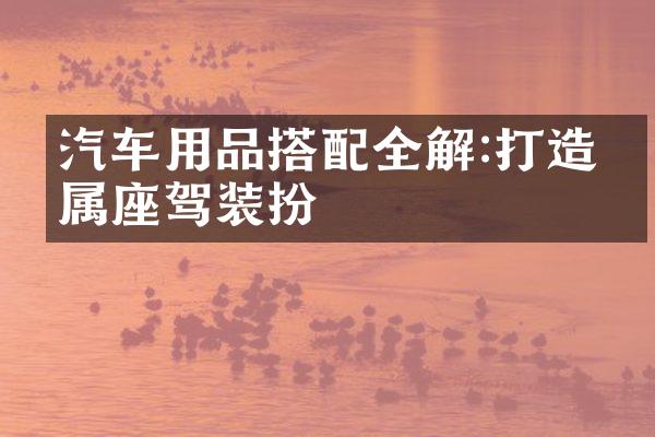 汽车用品搭配全解:打造专属座驾装扮