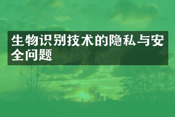 生物识别技术的隐私与安全问题