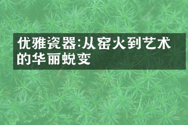 优雅瓷器:从窑火到艺术品的华丽蜕变