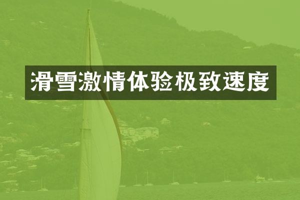 滑雪激情体验极致速度